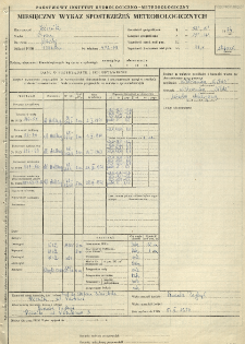 Miesięczny wykaz spostrzeżeń meteorologicznych. Styczeń 1974