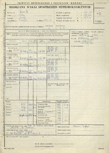 Miesięczny wykaz spostrzeżeń meteorologicznych. Marzec 1974