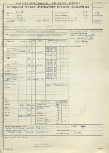 Miesięczny wykaz spostrzeżeń meteorologicznych. Sierpień 1974