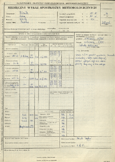 Miesięczny wykaz spostrzeżeń meteorologicznych. Listopad 1974