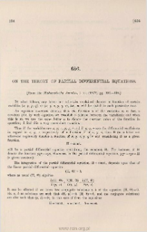 On the theory of partial differential equations