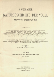 Naumann, Naturgeschichte der Vögel Mitteleuropas. neu bearbeitet R. Blasius [et al.] 8 Band ; Regenpfeifer, Stelzenläufer, Wassertreter, Strandläufer :