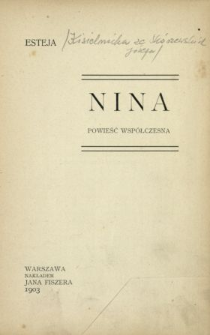 Nina : powieść współczesna