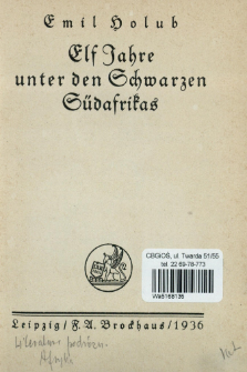 Elf Jahre unter den Schwarzen S&uuml;dafrikas