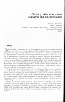 Choroby układu krążenia&mdash; wyzwanie dla biotechnologii