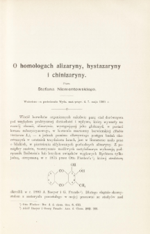 O homologach alizaryny, hystazaryny i chinizaryny