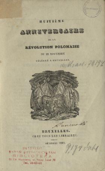Huiti&egrave;me anniversaire de la r&eacute;volution polonaise du 29 novembre c&eacute;l&eacute;br&eacute; &agrave; Bruxelles