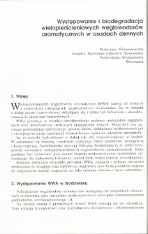 Występowanie i biodegradacja wielopierścieniowych węglowodor&oacute;w aromatycznych w osadach dennych