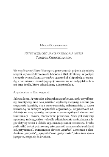 Patetyczność jako kategoria myśli S&oslash;rena Kierkegaarda