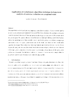 Application of evolutionary algorithm technique in long-term analysis of emission reduction on a regional scale