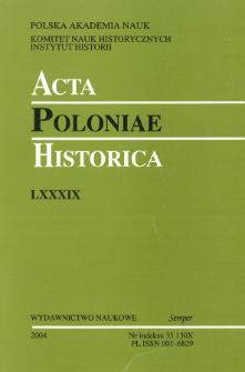 Acta Poloniae Historica T. 89 (2004), Title pages, Contents