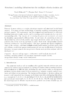 Structured modeling infrastructure for multiple-criteria decision aid