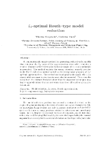 L2-optimal routh-type model reduction
