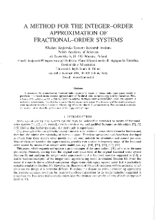 A method for the integer-order approximation of fractional-order systems