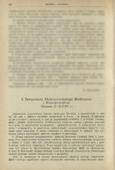 II Sympozjum Akaroentomologii Medycznej i Weterynaryjnej (Gdańsk, 21-23 X 1971 r.)