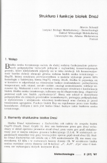 Struktura i funkcje białek DnaJ