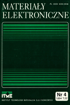 Spis treści 1994 T.22 nr 4 = Contents 1994 T.22 nr 4