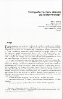 Databases for biotechnology