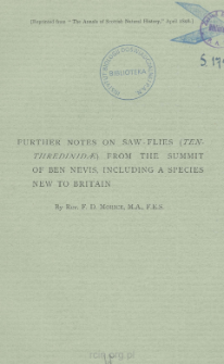 Further notes on saw-flies (Tenthre- Dinidee) from the summit of Ben Nevis, including a species new to Britain