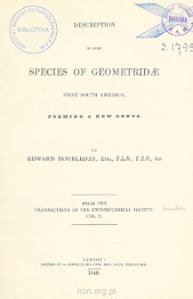 Description of some Species of Geometridae from South America, forming a new Genus