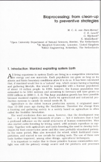 Bioprocessing: from clean-up to preventive strategies