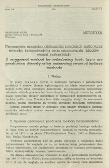 Propozycja sposobu obliczania produkcji netto runa metodą bezpośrednią oraz szacowania błęd&oacute;w metod pośrednich