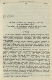 Wpływ drapieżnych ssak&oacute;w i ptak&oacute;w na populacje ofiar