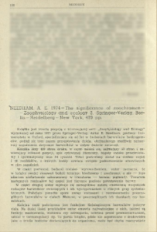 Recenzje. Needham, A. E. 1974 - The significance of zoochromes - Zoophysiology and ecology 3, Springer-Verlag, Berlin-Heidelberg-New York, 429 pp.