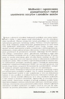 Methods for obtaining in vitro oocytes and embryos in mammals&mdash; possibilities and limitations