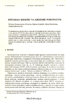 Epitaksja krzemu na krzemie porowatym = Silicon epitaxy over porous silicon