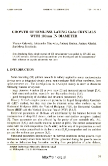 Growth of SEMI-insulating GaAs crystals with 100 mm in diameter