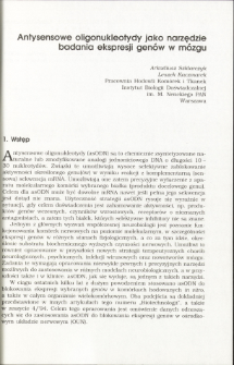 Antisense oligonucleotides as a tool to study gene expression in the brain