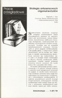 Strategia antysensowych oligonukleotyd&oacute;w