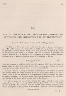 Note on Riemann's paper "Versuch einer allgemeinen auffassung der integration und differentiation."