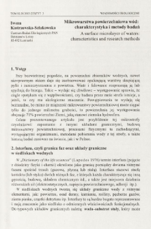 Mikrowarstwa powierzchniowa w&oacute;d: charakterystyka i metody badań
