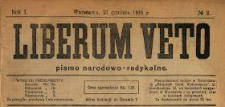 Liberum Veto : pismo narodowo-radykalne 1918 N.3