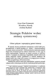 Strategie Polaków wobec zmiany systemowej
