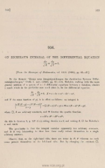 On Richelot's integral of the differential equation [...]