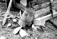 Old, damaged watering pot