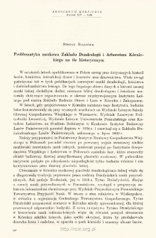 Scientific problems of the Institute of Dendrology and Kórnik Arboretum in the history