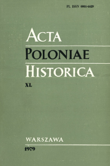 Acta Poloniae Historica. T. 40 (1979), Strony tytułowe, spis treści