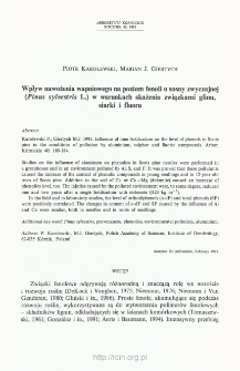 Influence of lime fertilization on the level of phenols in Scots pine in the conditions of pollution by aluminium, sulphur and fluoric compounds