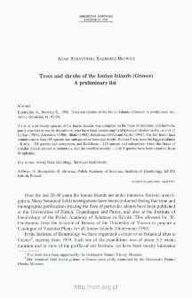Trees and shrubs of the Ionian Islands (Greece). A preliminary list