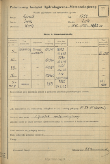 Wyniki pomiar&oacute;w temperatury gruntu. Luty 1954