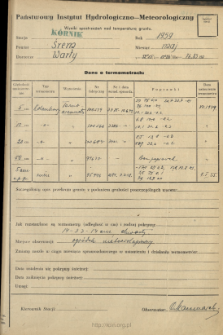 Wyniki pomiar&oacute;w temperatury gruntu. Maj 1959