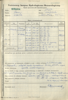 Wyniki pomiar&oacute;w temperatury gruntu. Sierpień 1967