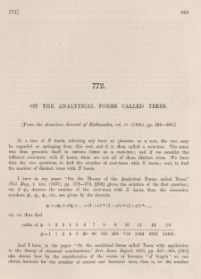On the analytical forms called trees