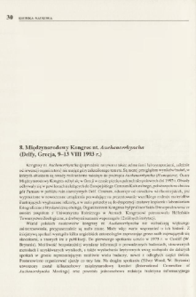 8. Międzynarodowy Kongres nt. Auchenorrhyncha (Delfy, Grecja, 9-13 VIII 1993 r.)