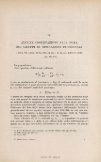 Alcune osservazioni alla nota sui gruppi di operazioni funzionali. « Rend. Ist. Lomb. di Sc., lett. ed arti », s. 2a, vo. XXVIII (1895), pp. 864-873