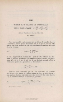 Sopra una classe diintegrali dell'equazione A² « Nuovo Cimento », s. 4ª, vo. VI (1897), pp. 204-209
